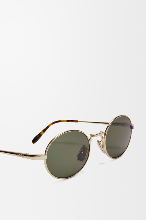 Loewe Oversized Oval Dark Green Tortoiseshell Sunglasses with Gold Hinges Loewe Emerald Green Acetate Rectangle Sunglasses With Golden  main image 4