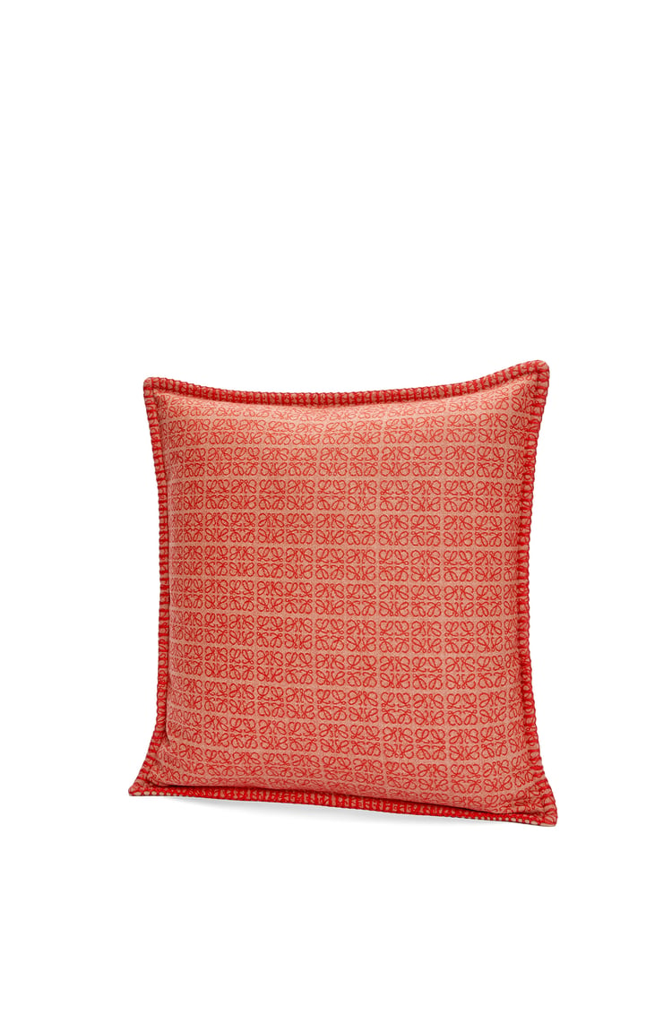 LOEWE Anagram cushion in wool Warm Desert/Rust