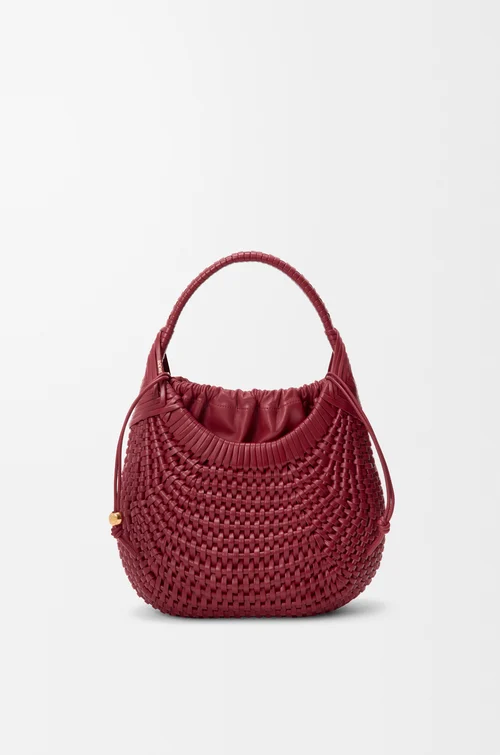 LOEWE Diamond Hobo bag in calfskin Cherry