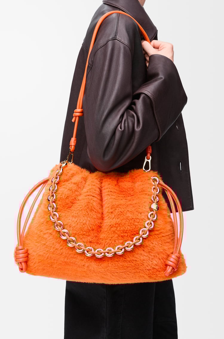 LOEWE 大号针织 Flamenco Purse 手袋 活力橙