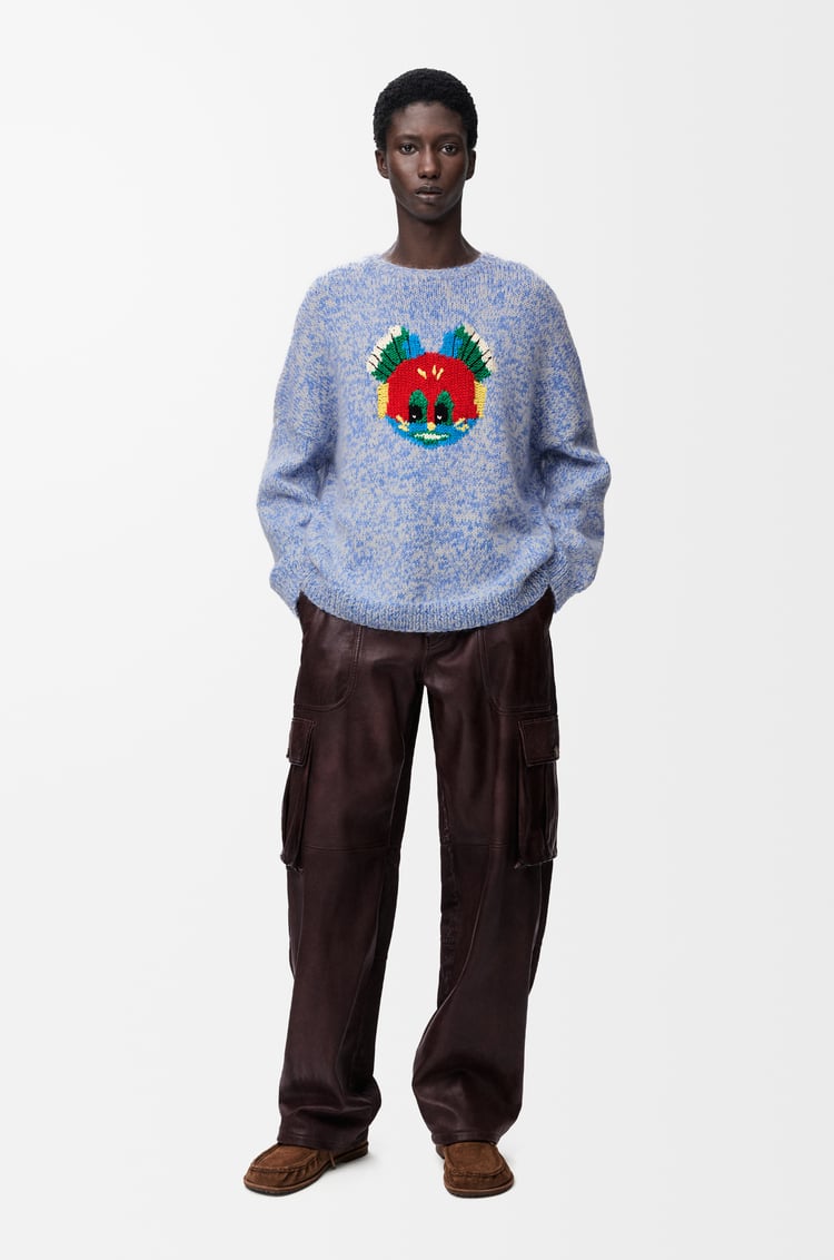 LOEWE Jersey en mezcla de lana y mohair Azul/Blanco