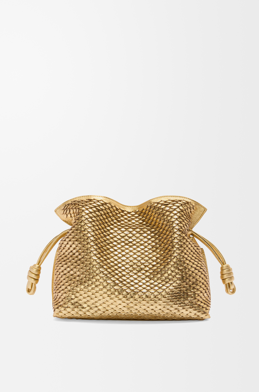 Medium Flamenco clutch in laminated lambskin