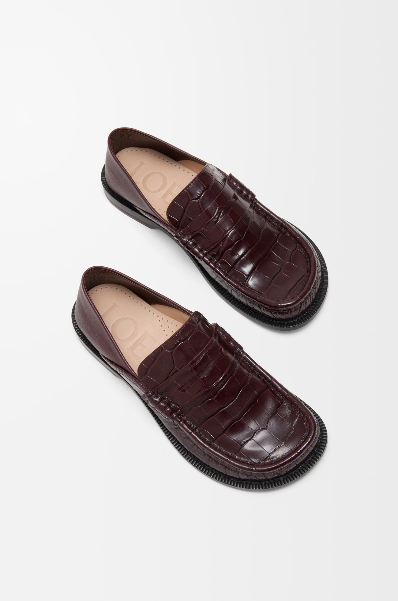 LOEWE Campo loafer in calfskin Burgundy plp_rd