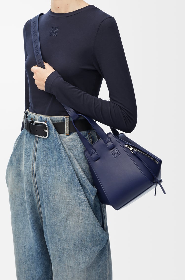 LOEWE Compact Hammock bag in satin calfskin Abyss Blue