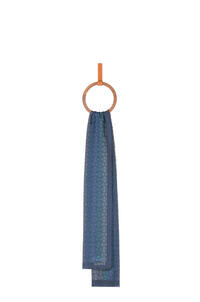 LOEWE Anagram lines scarf in wool, silk and cashmere Grey Blue pdp_rd