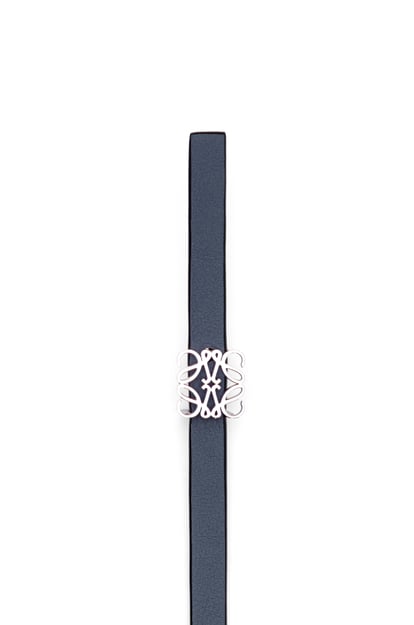 LOEWE Reversible Anagram belt in smooth calfskin Onyx Blue/Lavender/Palladium plp_rd