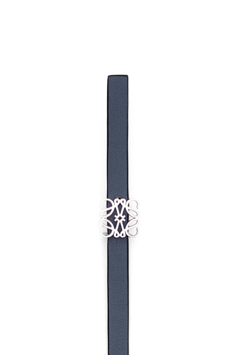 LOEWE Reversible Anagram belt in smooth calfskin Onyx Blue/Lavender/Palladium