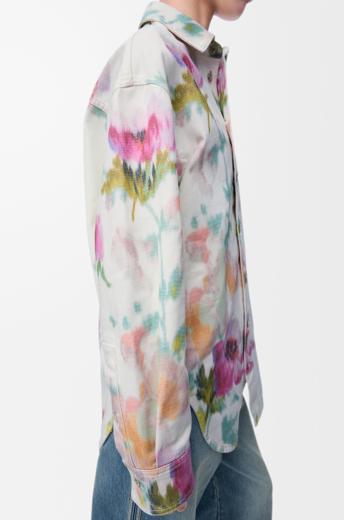 LOEWE Overshirt in denim White/Pink