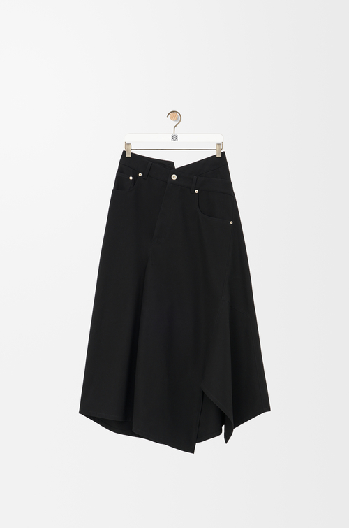 アシンメトリー スカート（コットン） ブラック - LOEWE 