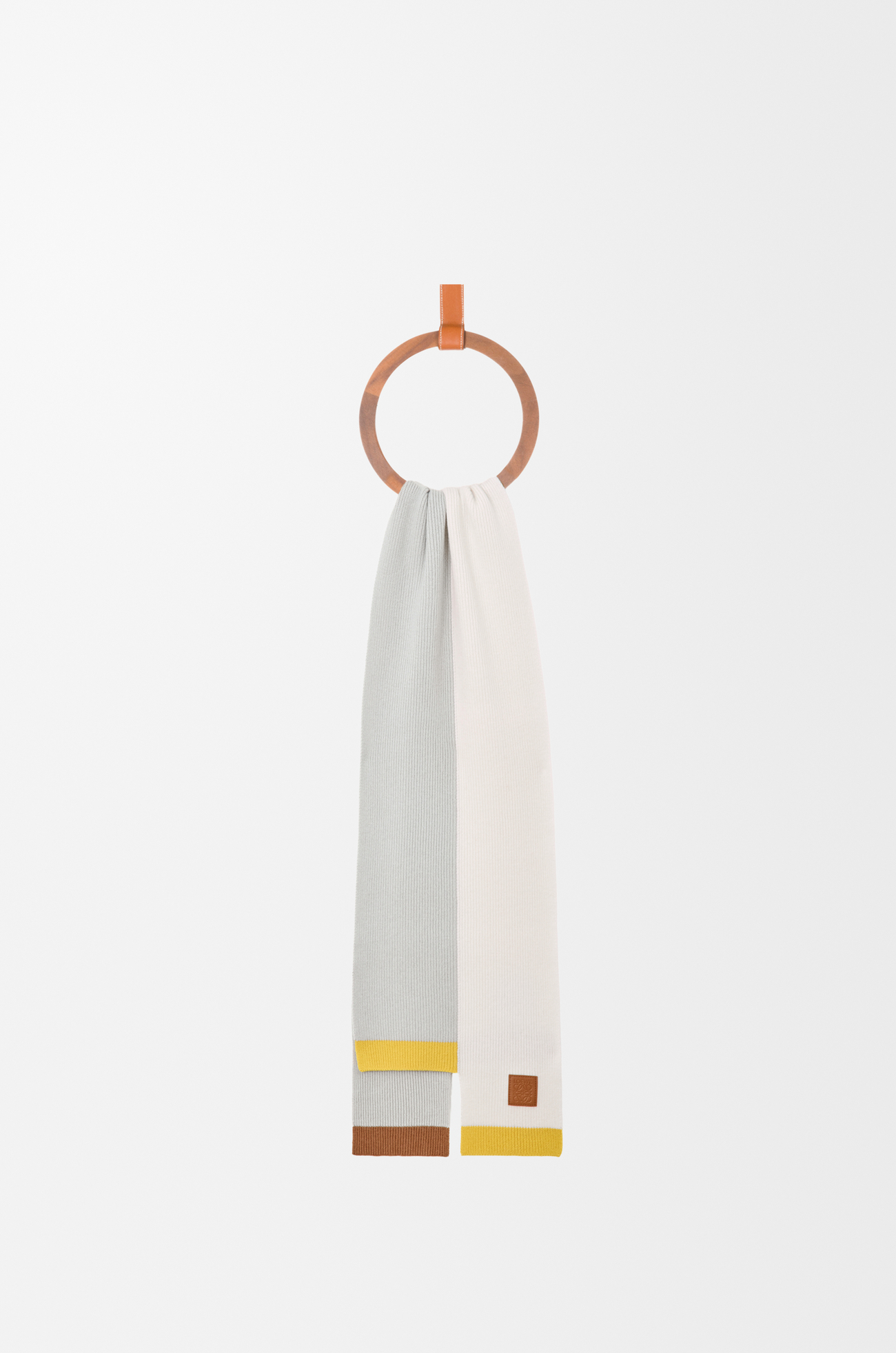 LOEWE Asymmetric scarf in wool Mustard/Bronze