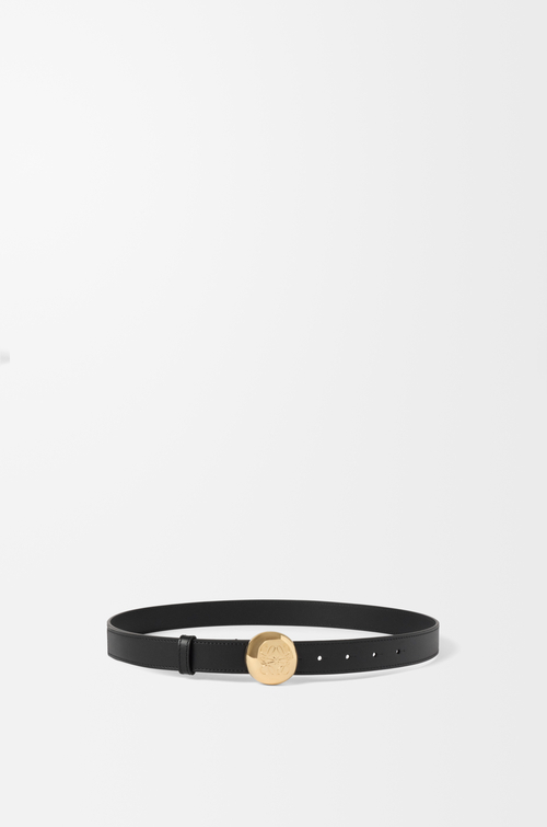 LOEWE Cinturón Pebble en piel de ternera lisa Negro/Dorado