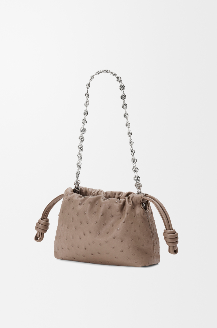 LOEWE フラメンコパース ミニ（オーストリッチ） ダークトープ