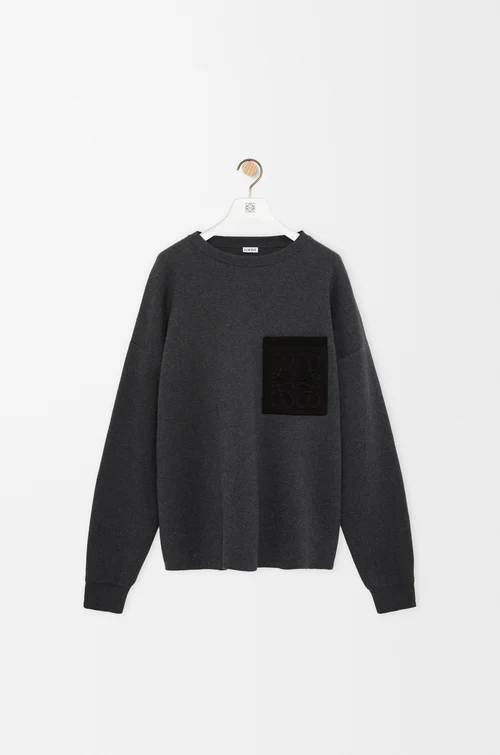 LOEWE アナグラム ポケット セーター（コットンブレンド） グレー/ブラック