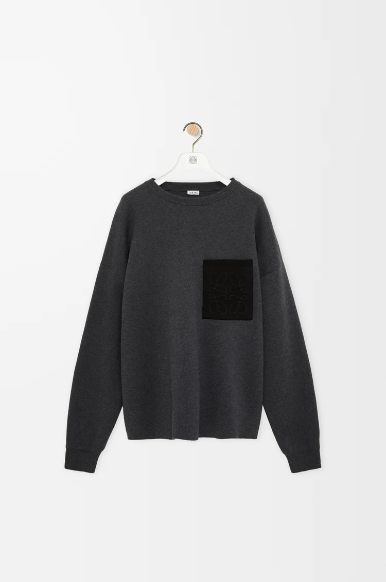 LOEWE アナグラム ポケット セーター（コットンブレンド） グレー/ブラック
