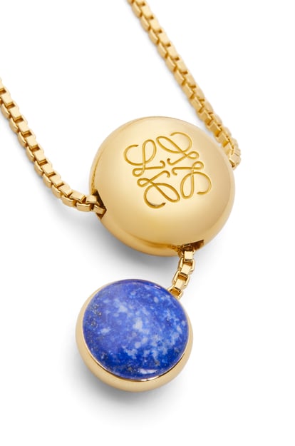 LOEWE Anagram Pebble necklace in sterling silver and lapis lazuli Gold/Blue plp_rd