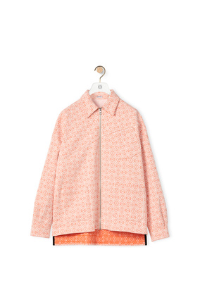 LOEWE Anagram jacquard zip jacket in cotton White/Orange