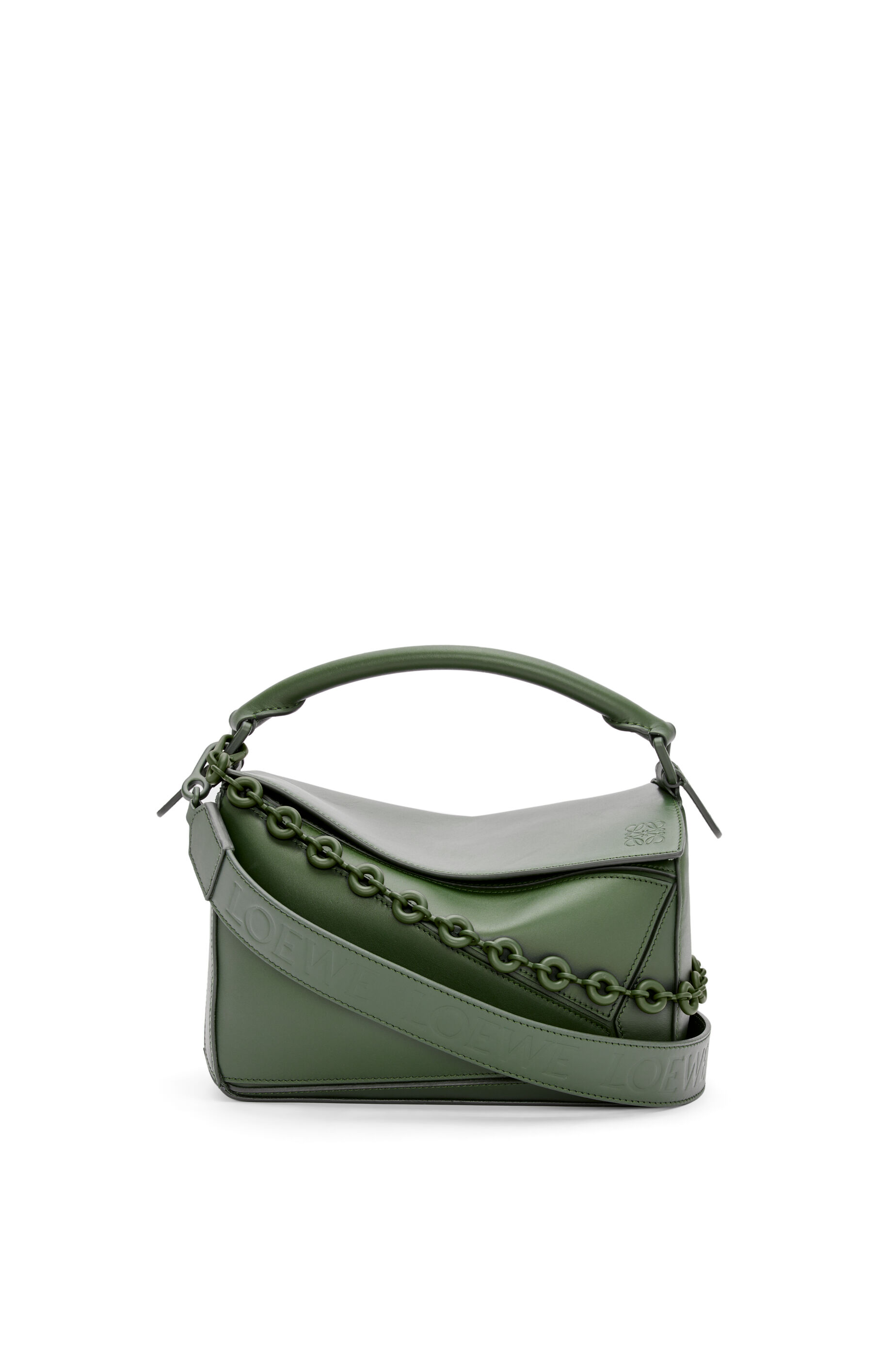 LOE MINI 18 PUZZLE BAG IN VIVID ORANGE SATIN CALFSKIN