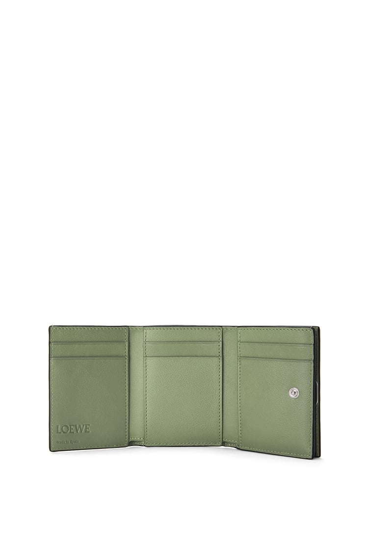 LOEWE Anagram trifold wallet in pebble grain calfskin Rosemary