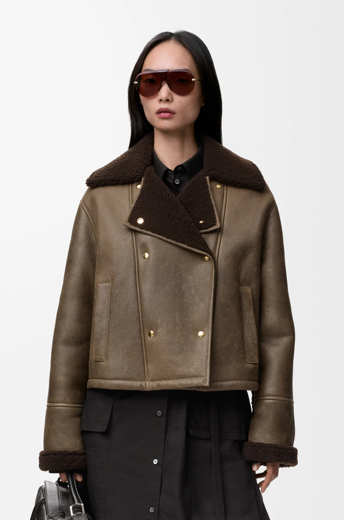 Jacket in shearling Green - LOEWE APAC official website