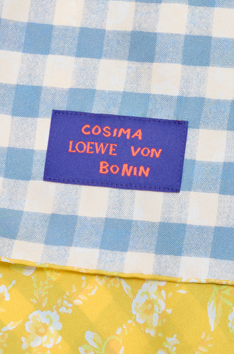 LOEWE Pañuelo en seda Azul Claro/Amarillo