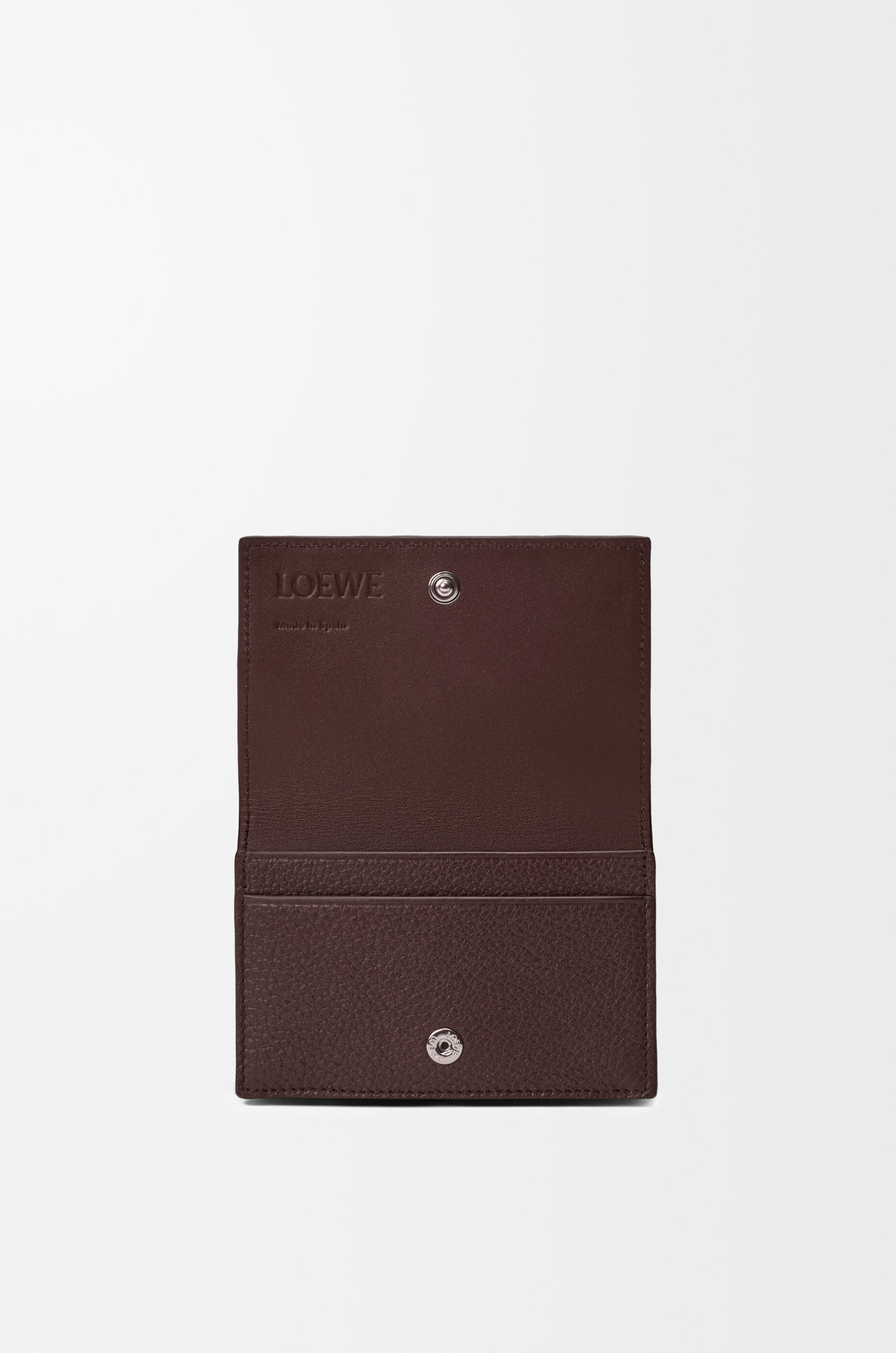 Puzzle business cardholder in supple grained calfskin Brown