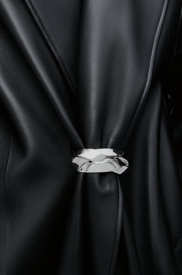 LOEWE Abrigo plisado en piel napa de cordero Negro