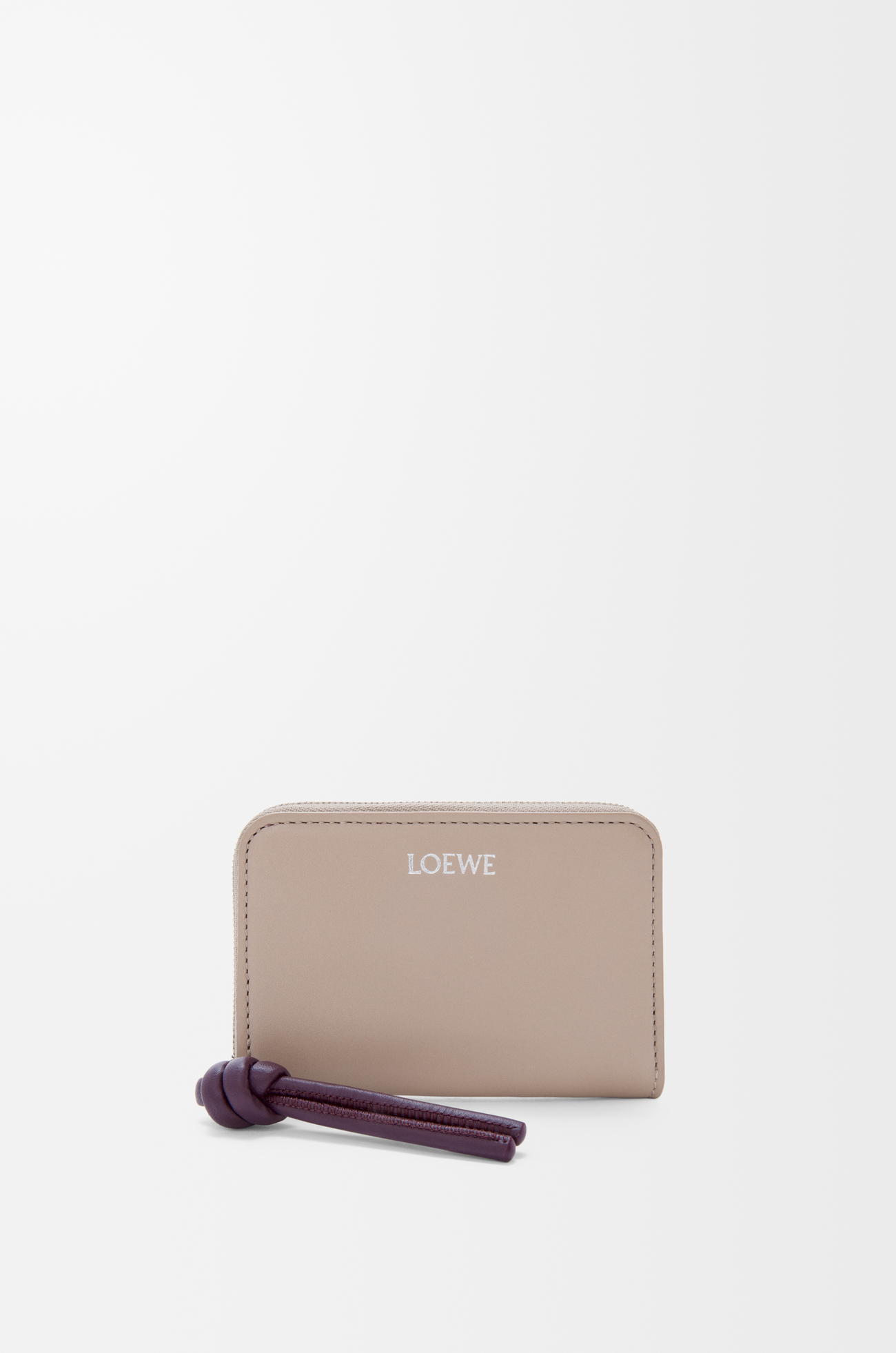 LOEWE Monedero con cremallera en piel napa de ternera Arcilla/Ciruela