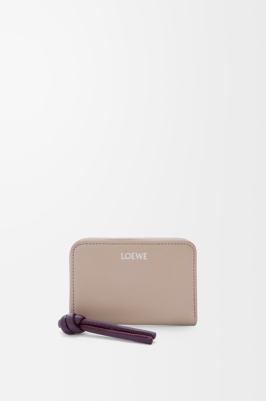 Zipped coin purse in shiny nappa calfskin