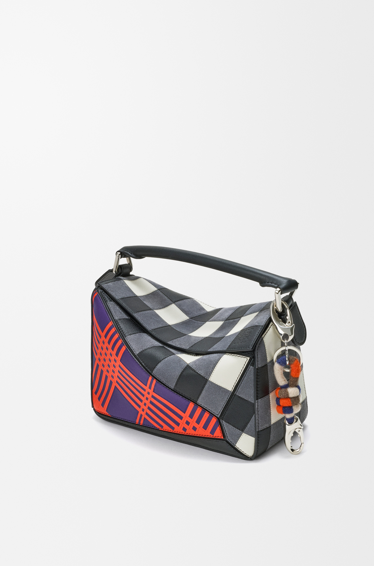 LOEWE Knot claw charm in felt Blue/Orange