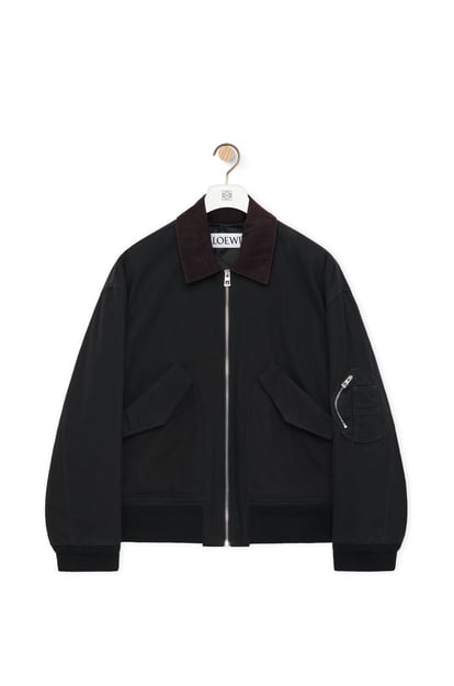 LOEWE Bomber jacket in cotton 黑色 plp_rd