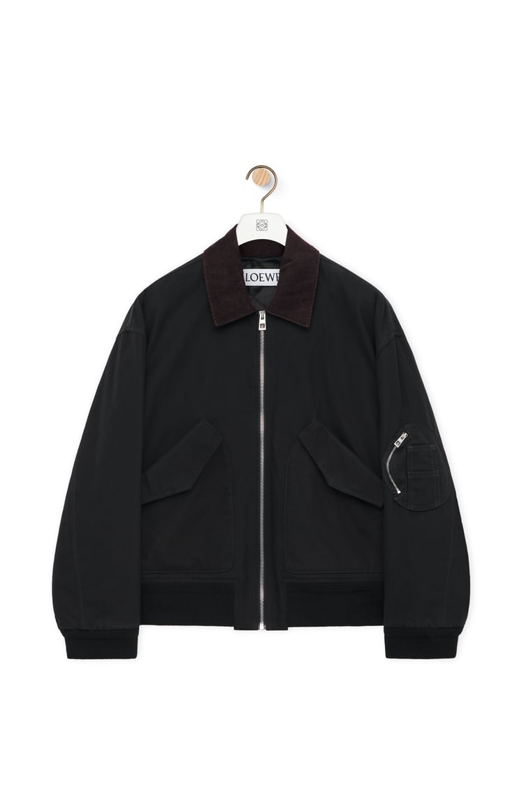 LOEWE Bomber jacket in cotton 黑色