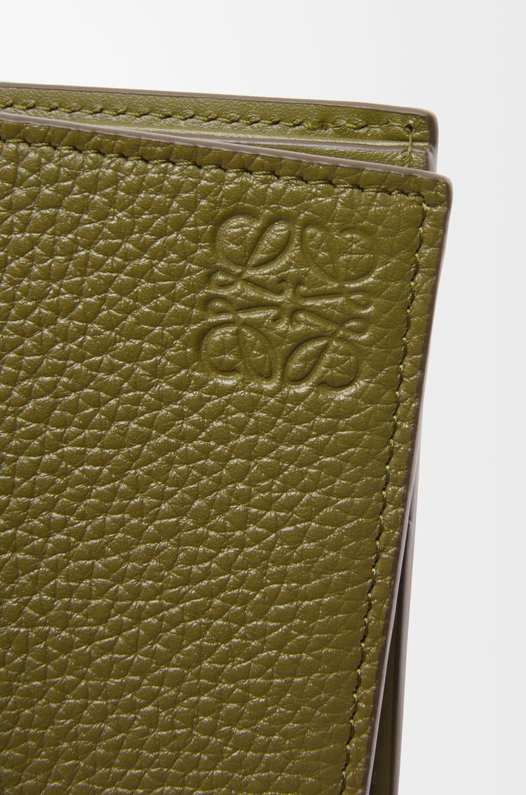 LOEWE Bifold coin wallet in soft grained calfskin Olive