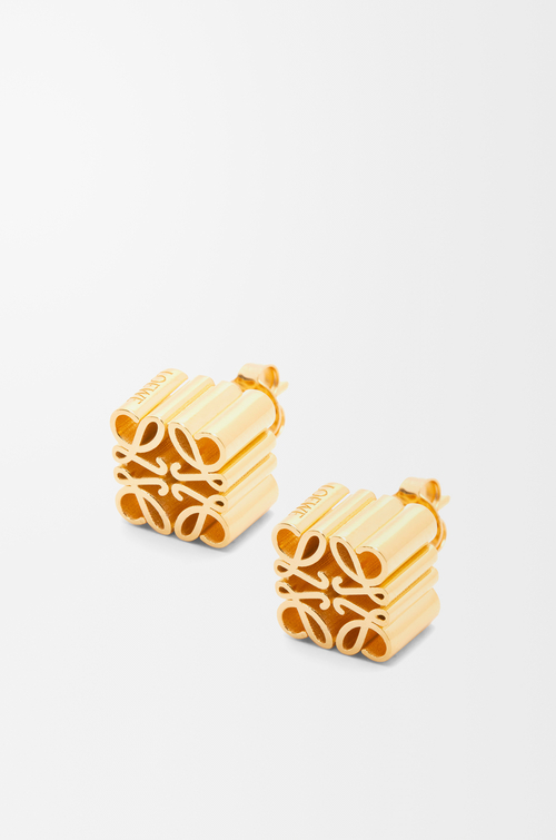 Anagram stud earrings in sterling silver Gold - LOEWE