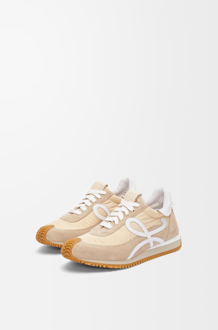 LOEWE Flow Runner in nylon and suede Light Powder