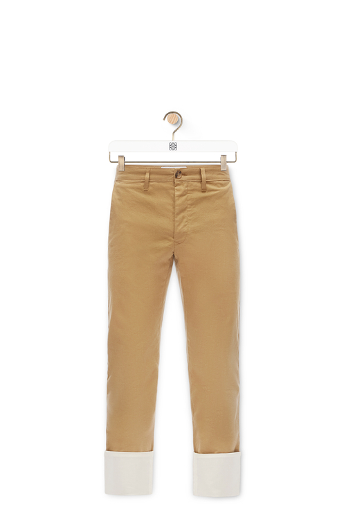 LOEWE TURN UP CHINO TROUSERS Beige