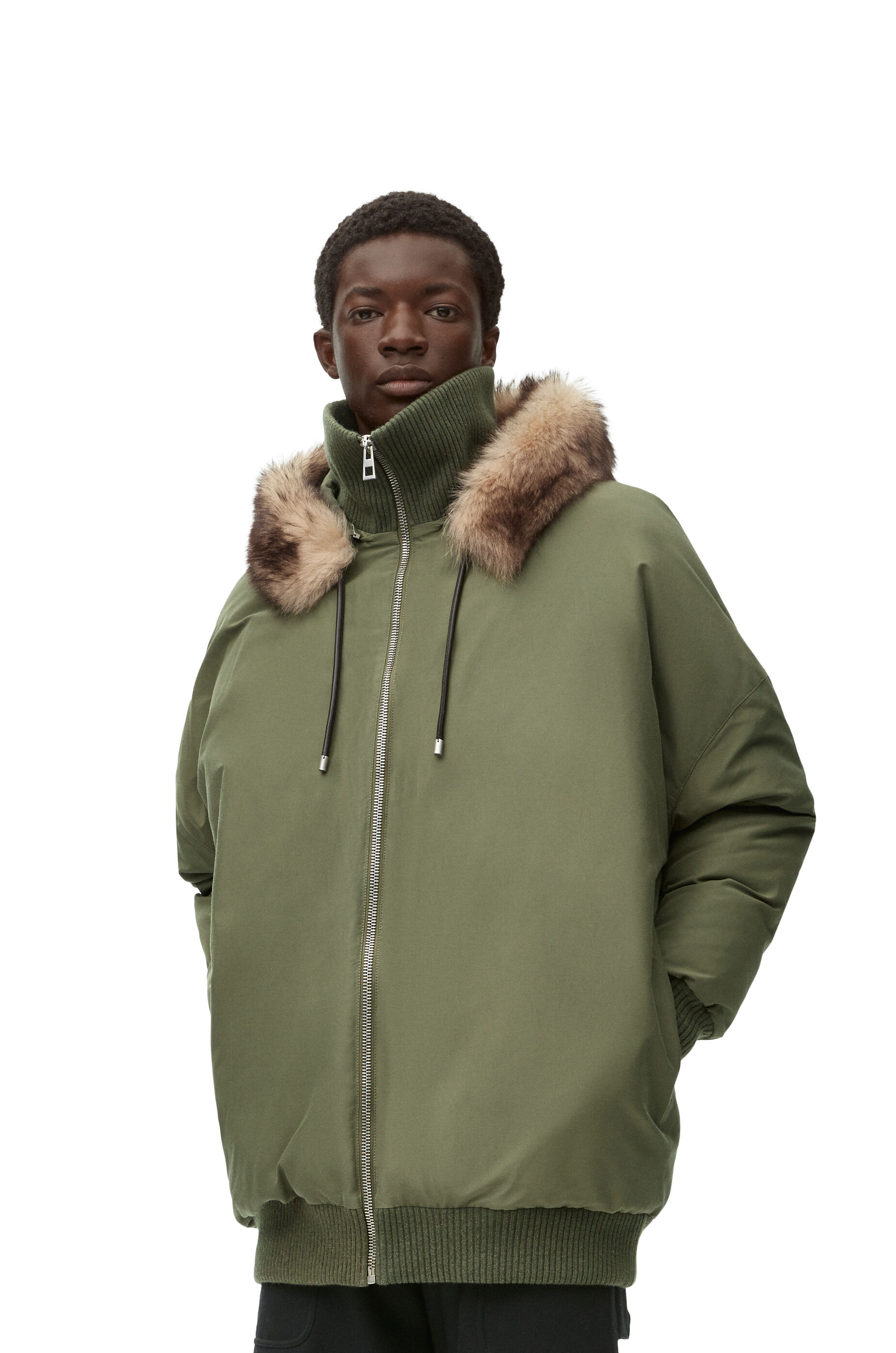 Khaki puffer coat shop