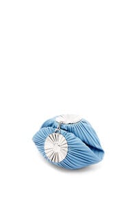 LOEWE Bracelet pouch in pleated nappa with solar metal panel Soft Blue