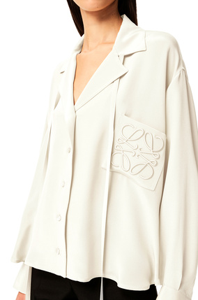 LOEWE Anagram embroidered pyjama blouse in satin White plp_rd