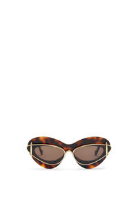 Cateye double frame sunglasses in acetate and metal Ivory/Brown - LOEWE