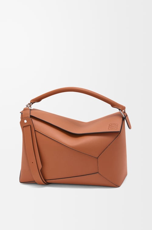 LOEWE Large Puzzle Edge bag in classic calfskin Tan