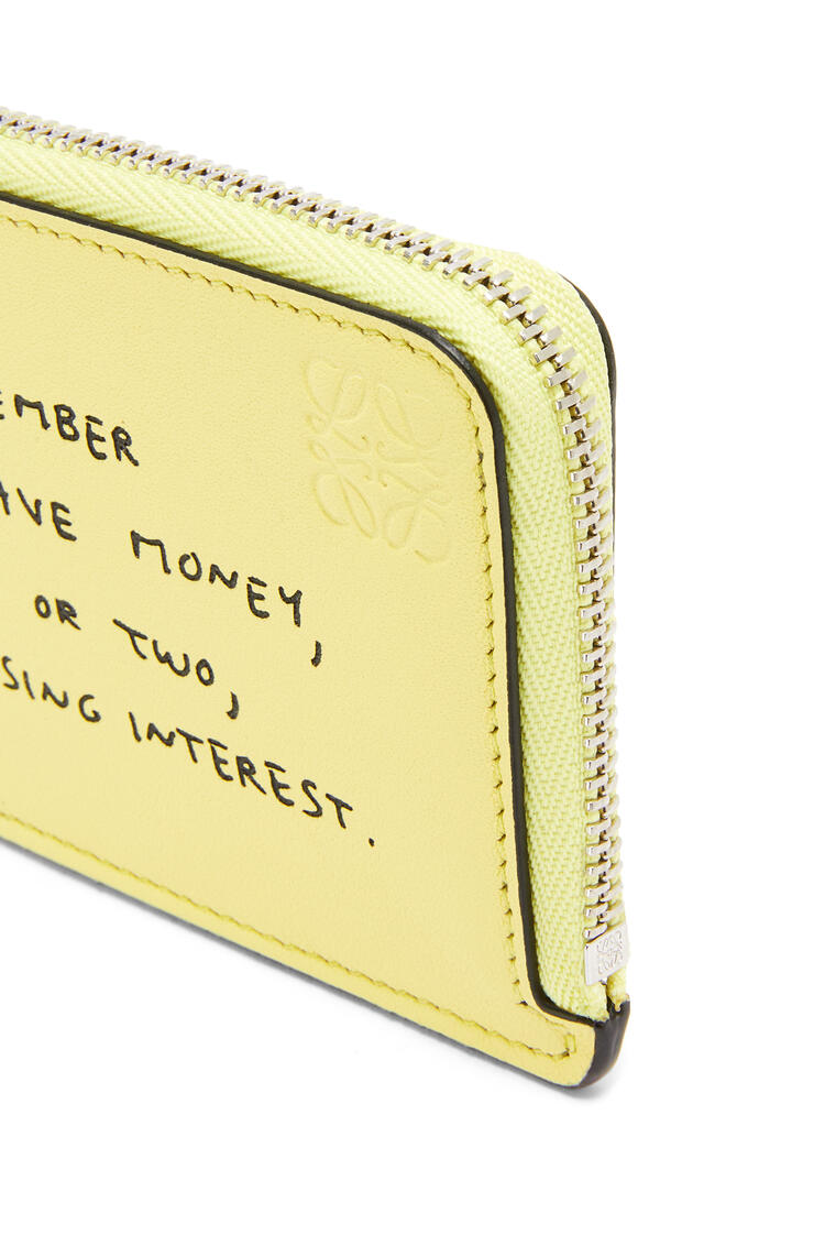 LOEWE Words coin cardholder in classic calfskin Light Yellow