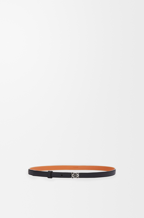 LOEWE Anagram belt in pebble grain calfskin Black/Palladium