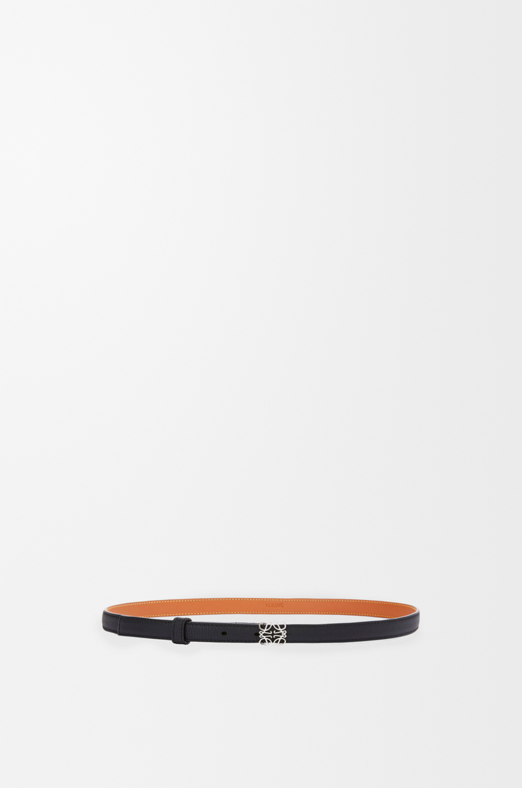 LOEWE Cintura Anagram in pelle di vitello martellata Nero/Palladio