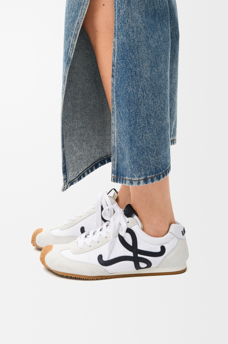 LOEWE Ballet Runner 2.0 in nylon and calfskin White/Black