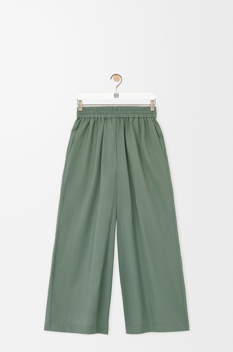 LOEWE Pantalón cropped en mezcla de algodón Salvia