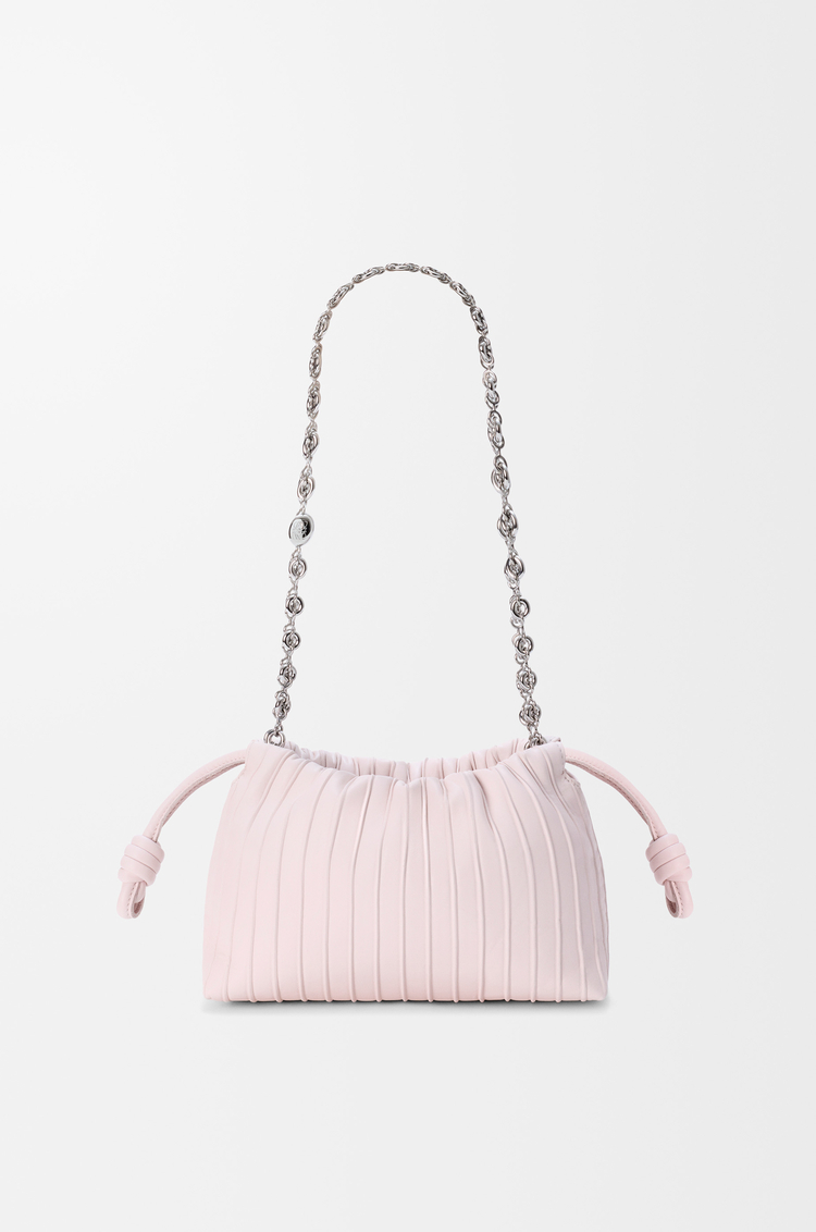 LOEWE Bolso Flamenco pleats purse mini en piel napa de cordero Rosa Cristal