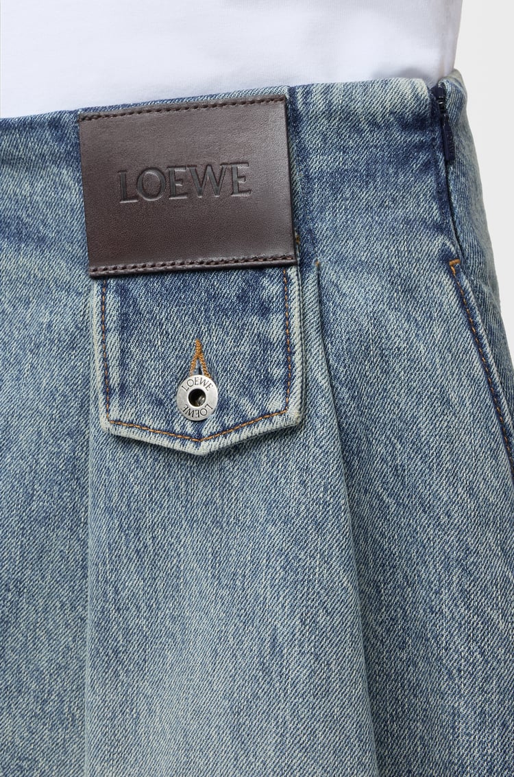 LOEWE Mini skirt in denim Washed Denim
