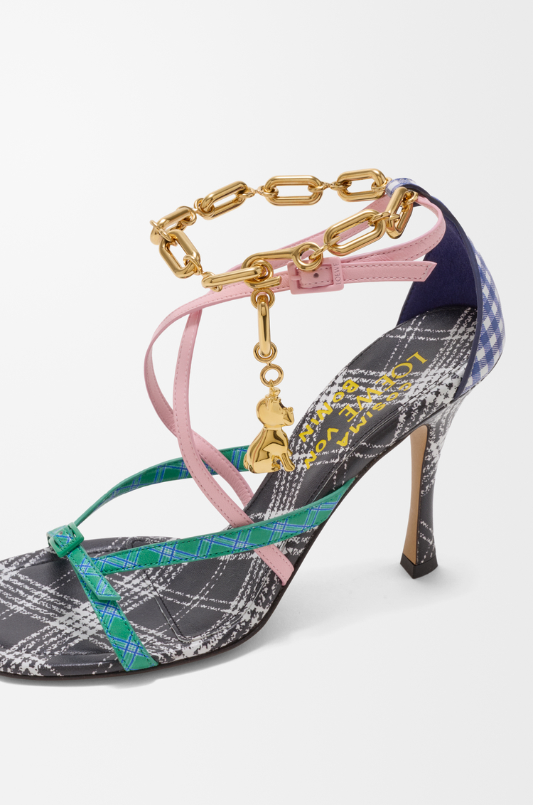 LOEWE Sandalia New Comic Cosima en piel napa de cordero estampada Multicolor