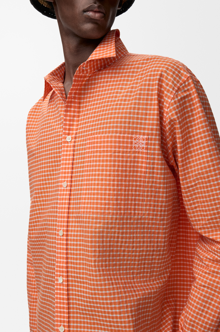 LOEWE Camisa en algodón Naranja/Blanco