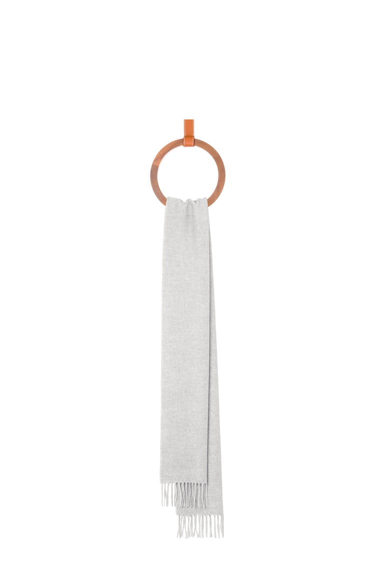 LOEWE Scarf in wool and cashmere White/Light Grey